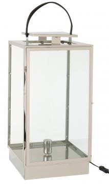 Lanterne Electrique Métal Argenté GM
