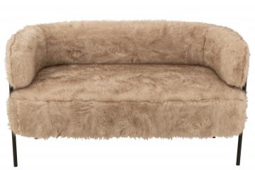 Canapé Fourrure Taupe 2 Places -NEW-