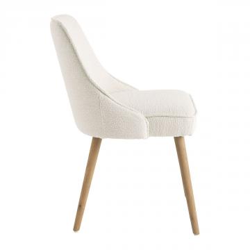 Chaise Marcus Bouclette Crème Blanc d'Ivoire