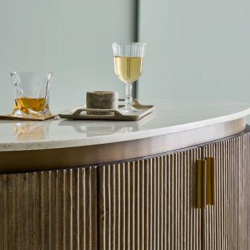 Comptoir Bar Buren Bois Massif Marbre