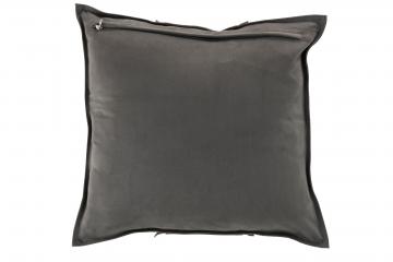 Coussin Carré Cuir Gris