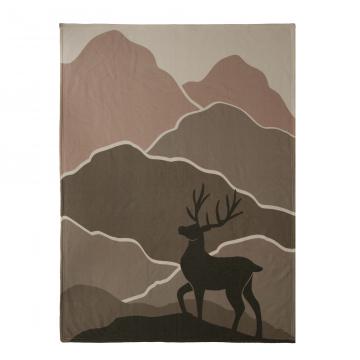 Plaid Paysage Kaki Cerf 130*170