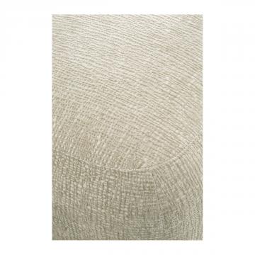 Pouf Lisette Jacquard de Velours Sable Blanc d'Ivoire