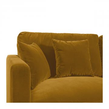 Canapé Méridienne Angie Velours Safran Blanc d'Ivoire