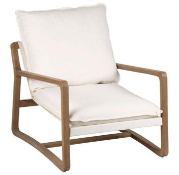 Fauteuil Chêne Coton Blanc Azenor