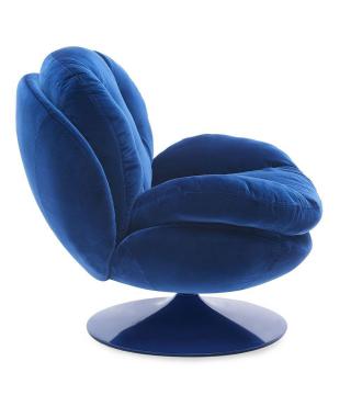 Fauteuil Memento Velours Bleu