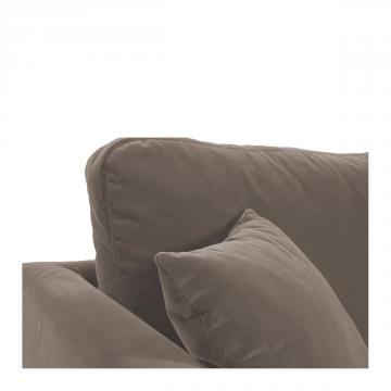 Fauteuil Angie Velours Taupe Blanc d'Ivoire