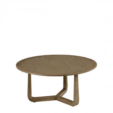 Table Basse Maxine Chêne ø80cm Blanc d'Ivoire