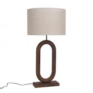 Lampe Masséo Bois Abat-Jour Lin