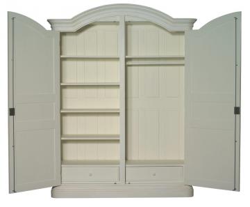 Armoire 2 Portes Pin Large Ecru Basic (démontable)