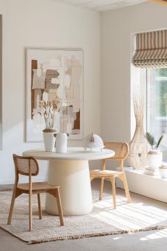 Chaise Cacahuète Teck Naturel Cannage