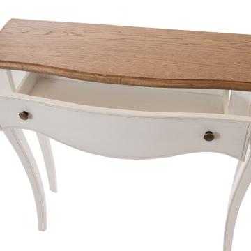 Console 1 Tiroir Loberon Blanc Chêne PM
