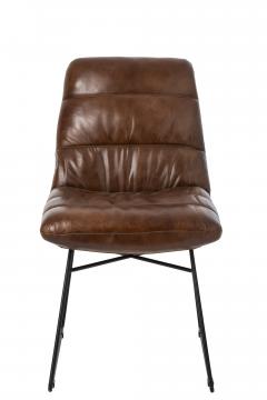 Chaise Cuir Marron Indus Vintage