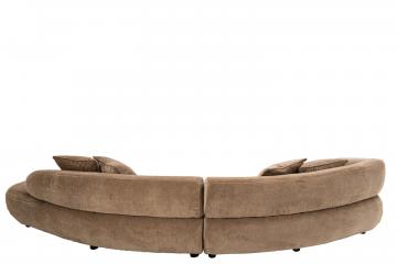 Canapé Contemporain 4/5 Places Velours Taupe