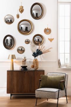 S/3 Miroir Convexe Or