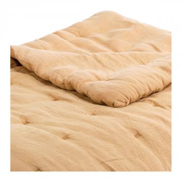 Couvre Lit Chloé Lin Lavé Abricot 230x180 Blanc d'Ivoire