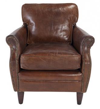 Fauteuil Kansas Cuir Chocolat