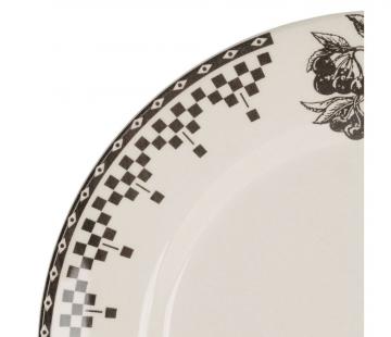 6 Assiettes Dessert Damier Anthracite Comptoir de Famille