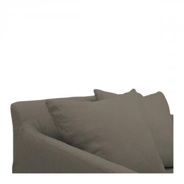 Fauteuil Gabriel 100% Lin Taupe Blanc d'Ivoire