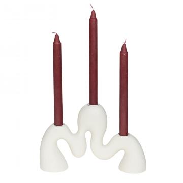 2 x Chandeliers Curvy Blanc 3 Feux