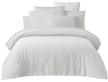 2 x Taies d'Oreiller Taloa Blanc Satin de Coton Lavé (3tailles)