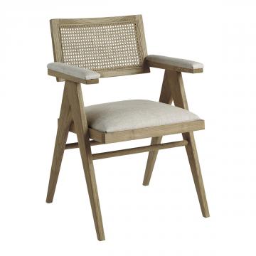 Fauteuil Colby - Lin Ecru Frêne Nat Blanc d'Ivoire