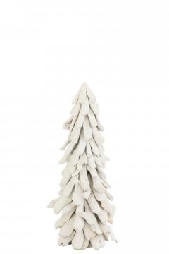 Sapin de Noël Enneigé Bois Flotté Blanc H70cm