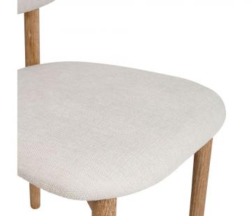 2 x Chaises Cautret Lin Gris Clair Bois Naturel