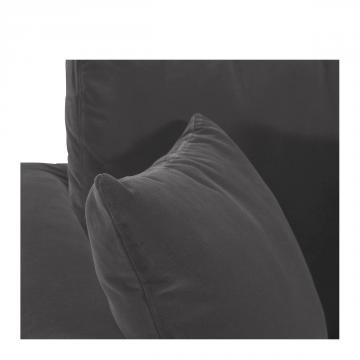 Canapé Méridienne Réversible Velours Gris Foncé Blanc d'Ivoire