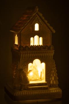 Maison Pain d'Epice Led et Père Noël H46cm