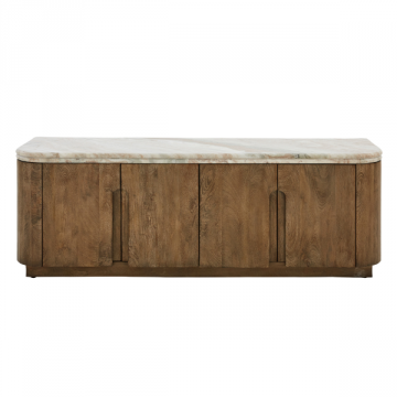 Meuble TV Buren Bois Massif Marbre