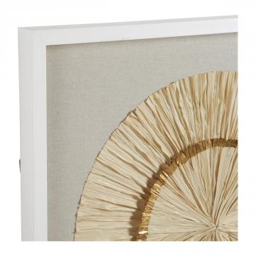 Décoration Murale Rosace Fleurs de Palmiers Blanc d'Ivoire