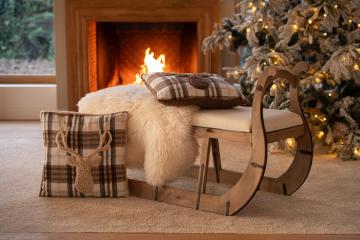 Banc Traineau Bois Naturel