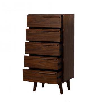 Chiffonnier 5 Tiroirs Lotta Finition Noyer