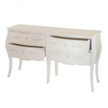 Commode Double 4 Tiroirs Murano Blanc