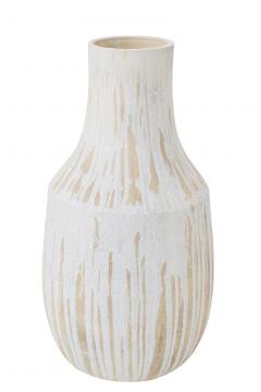 Vase Céramique Blanc Beige H75cm