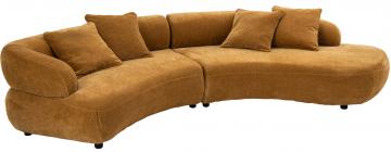 Canapé Contemporain 4/5 Places Velours Moutarde