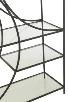 Bibliothèque Contemporaine Nyr Métal Noir Verre