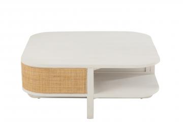 Table Basse Molly Bois Blanc Rotin Naturel