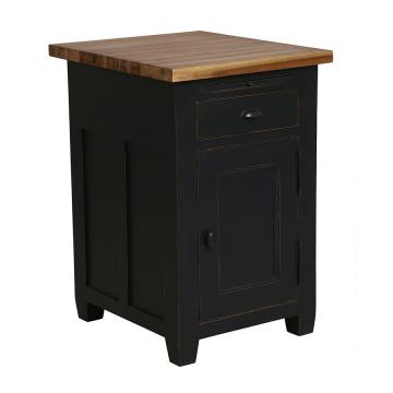 Buffet Bas 1 Porte 1 Tiroir Brocante Noir Graphite Meubles De