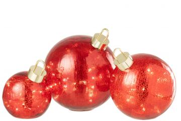 3 x Boules de Noël Verre Rouge ø20cm
