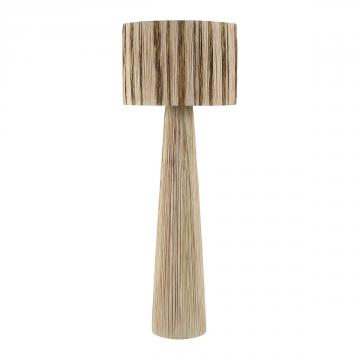 Lampadaire Nia Raphia Doré et Naturel
