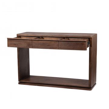Console Contemporaine 3 Tiroirs Finition Noyer