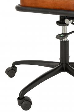 Chaise Bureau Réglable Cuir Camel Indus Vintage