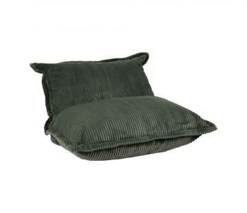 Fauteuil Pouf Sola 1 Place Velours Côtelé Vert