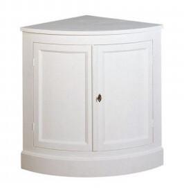 Meuble d'Angle Bas Encoignure Bois Blanc 2 Portes