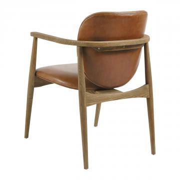 Fauteuil Melvin Cuir Frêne Blanc d'Ivoire