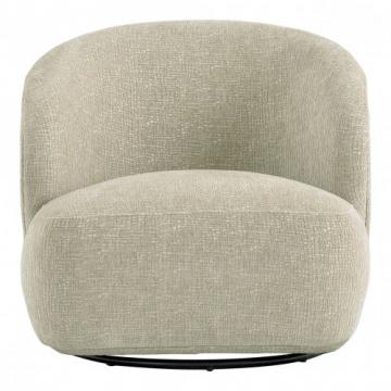 Fauteuil Lisette Jacquard de Velours Sable Pivotant