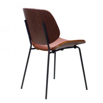 Chaise Atlanta Tissu Bois Finition Noyer (5 couleurs)