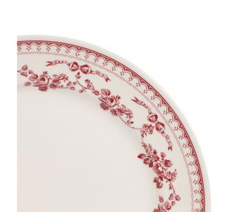 6 Assiettes Plates Faustine Rouge Comptoir de Famille